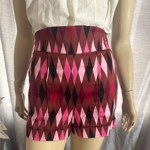 Laura Byrnes Pinup Girl Clothing Pink Harlequin shorts medium